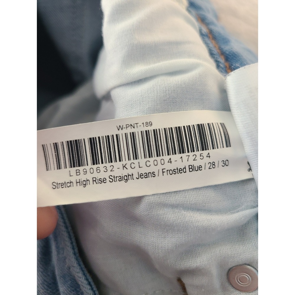 Quince Bella Stretch High Rise Straight Jeans Frosted Blue Light Wash 28/30 - Picture 8 of 9